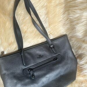 Coach Tote, gunmetal metallic